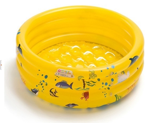 PVC Custom Kids Inflatable Swimming Pools Round 3 Ring With Double Bottom