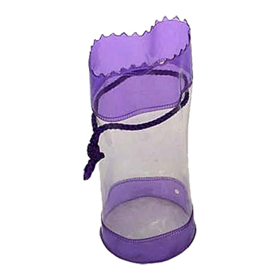 화장용 포장을 위한 졸라매는 끈을 가진 주문 자주색 명확한 PVC 부대